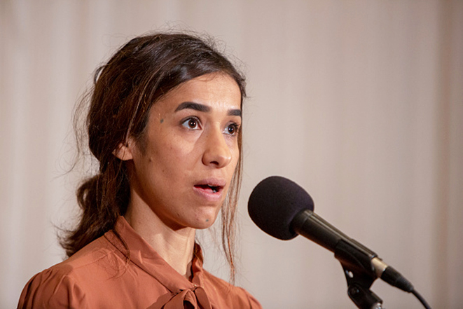 今年诺贝尔和平奖得主 Nadia Murad             她21岁的遭遇让人难以想象