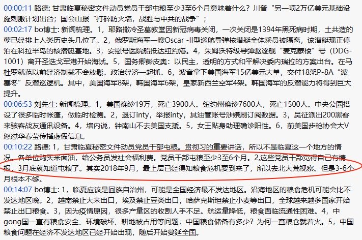路德时评指出,这些党员干部觉得自己有情报,3月底就知道屯粮了。(图片来源:推特)