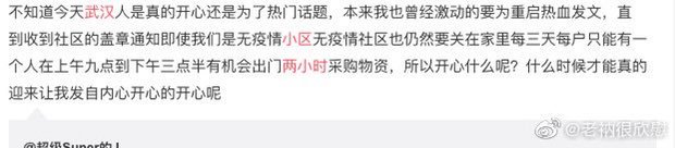 武汉网友在微博吐真言(图片来源:微博)