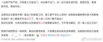 武汉网友在微博吐真言(图片来源:微博)