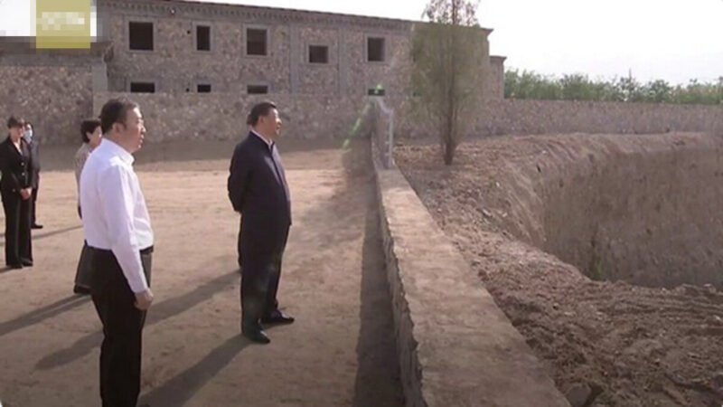 习近平考察宁夏一张图火爆流传：他面前一个大坑 (图)