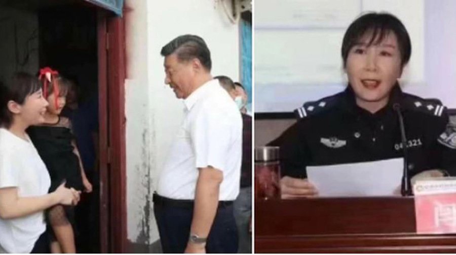 习慰问的女灾民竟是 “ 临时演员 ” ？被指是女警官 (图)