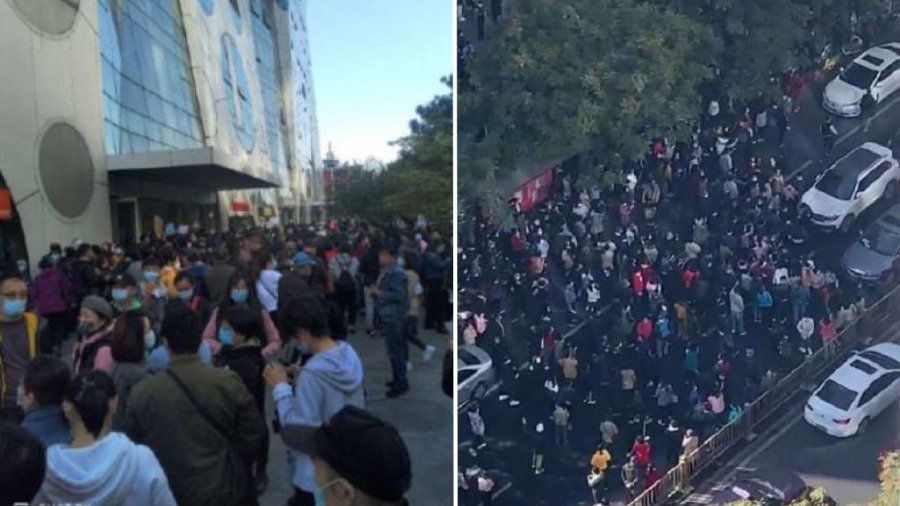 五中全会前突爆雷？北京逾3000人集体抗议 (组图)