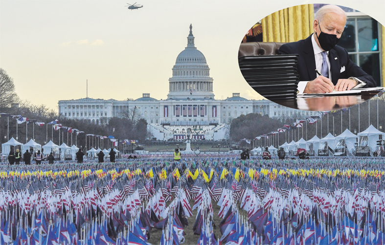 拜登就任美国总统  诸事不顺 /第一天签署了17项行政令