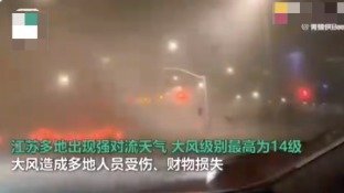 江苏4月30日出现冰雹和大范围强雷暴风，造成至少11人死亡、102人受伤。（图片来源：视频截图）