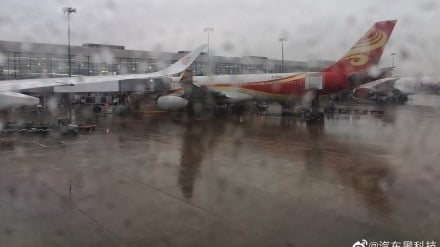 截至26日下午2时许,北京机场取消230余架次航班。(图片来源:微博)