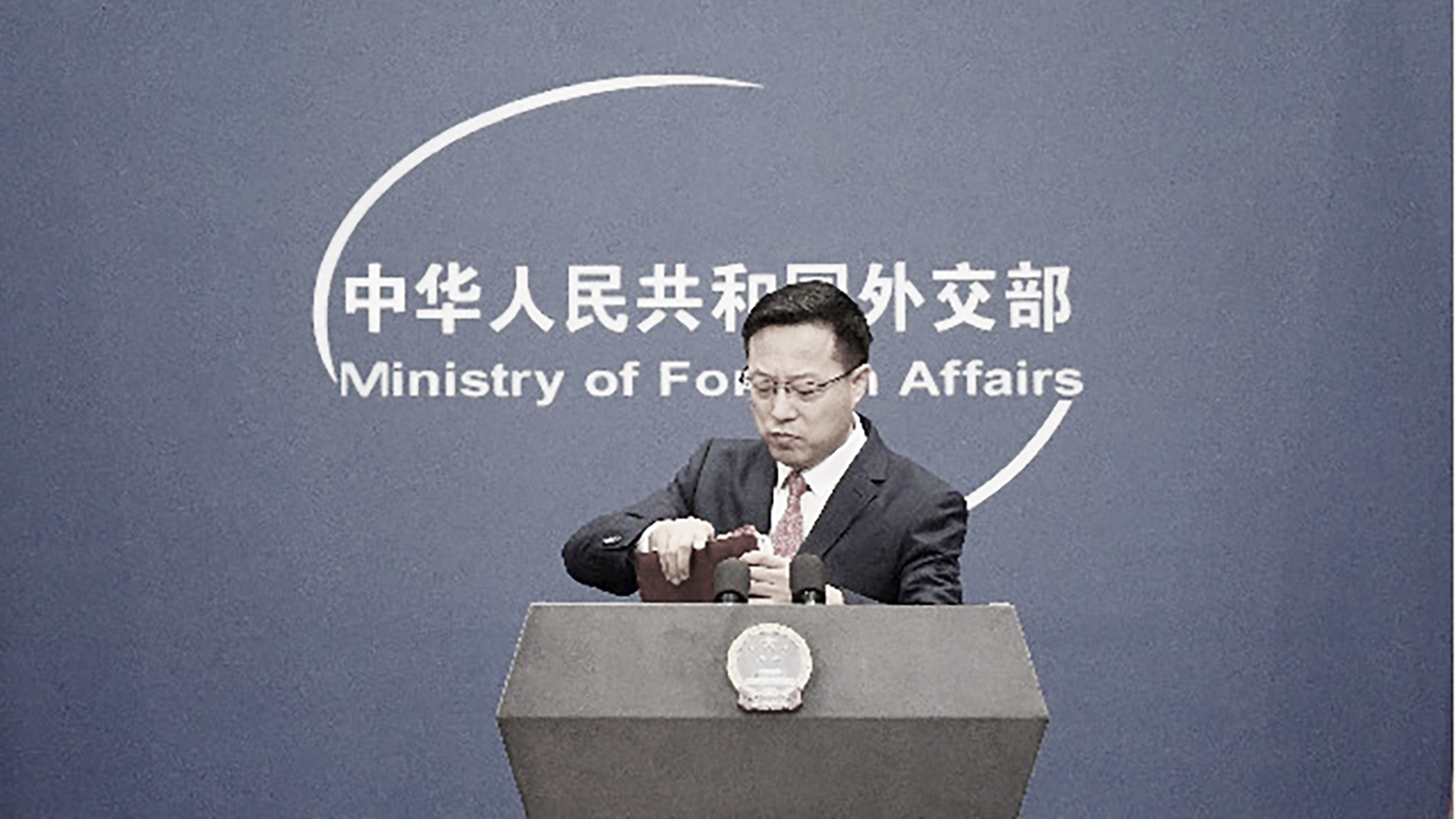  外交部“战狼”代表人物赵立坚 （GREG BAKER/Getty Images）