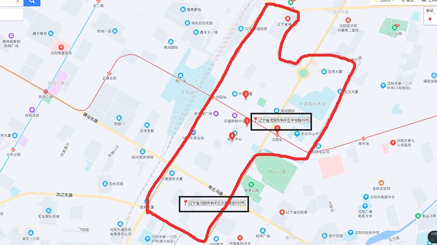 太原南街毗邻沈阳站是沈阳第二大商业步行街,中国著名商业街之一。(图片来源:微博)