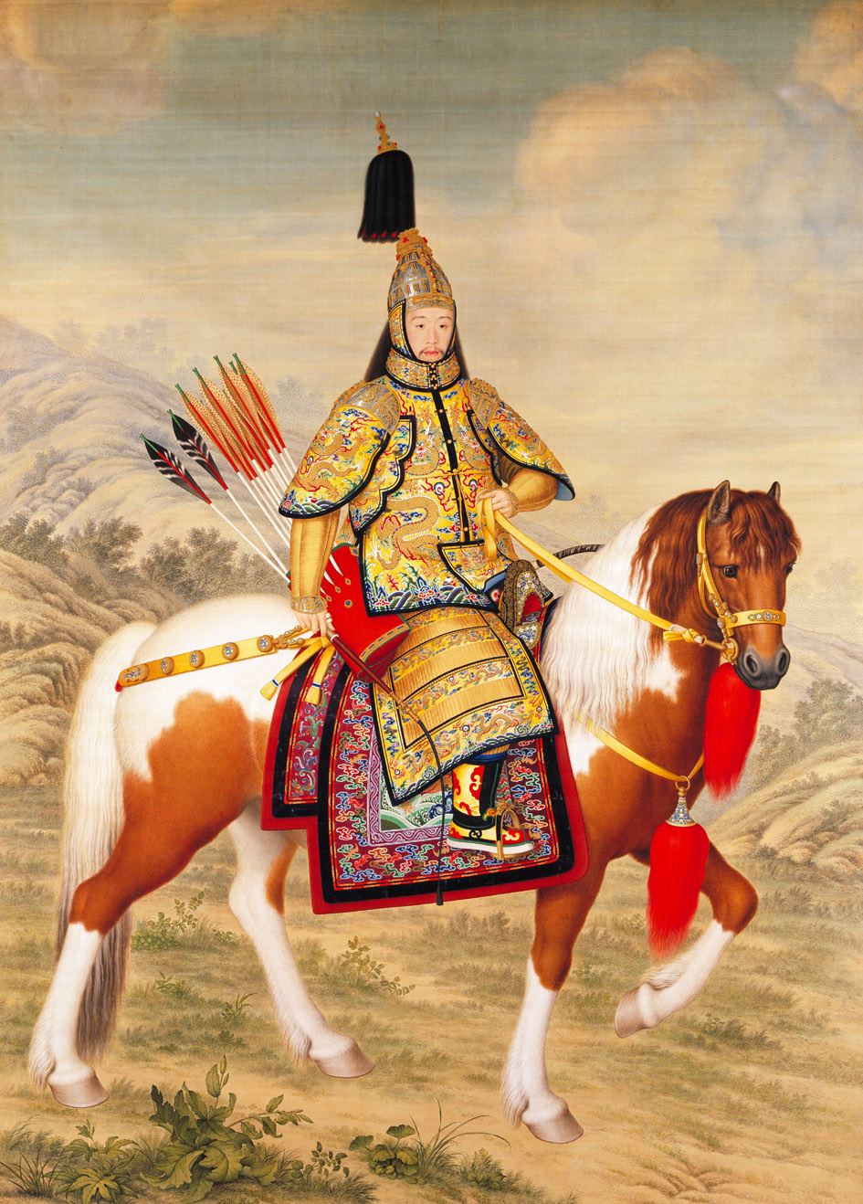 《乾隆大阅图》,画幅纵322.5cm,横232cm,创作于1739年,现收藏于北京故宫博物院。(郎世宁/Wikipedia/公有领域)