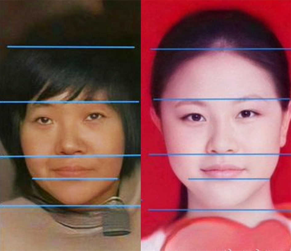 左图：江苏徐州性奴案的受害人的照片；右图：四川李莹的照片。
