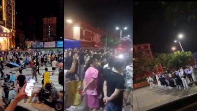广西北海居民聚集抗议  官方紧急通告解封 (组图/视频)