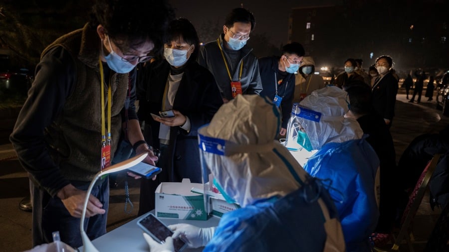 北京发现奥密克戎(Omicrin)BF.7变异毒株,单日10个区沦疫。(图片来源:Getty Images)