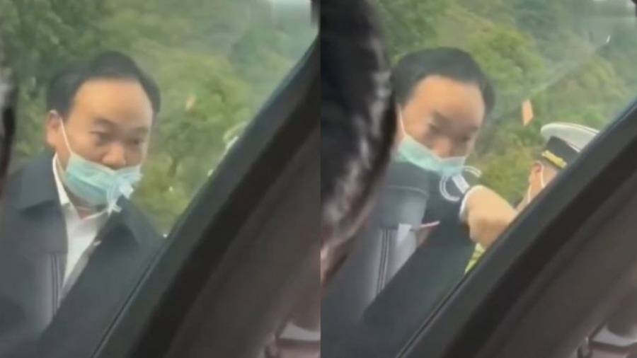 重庆副区长粗暴拦外地车 “ 滚远点！否则马上拘留你 ”  (视频/图)