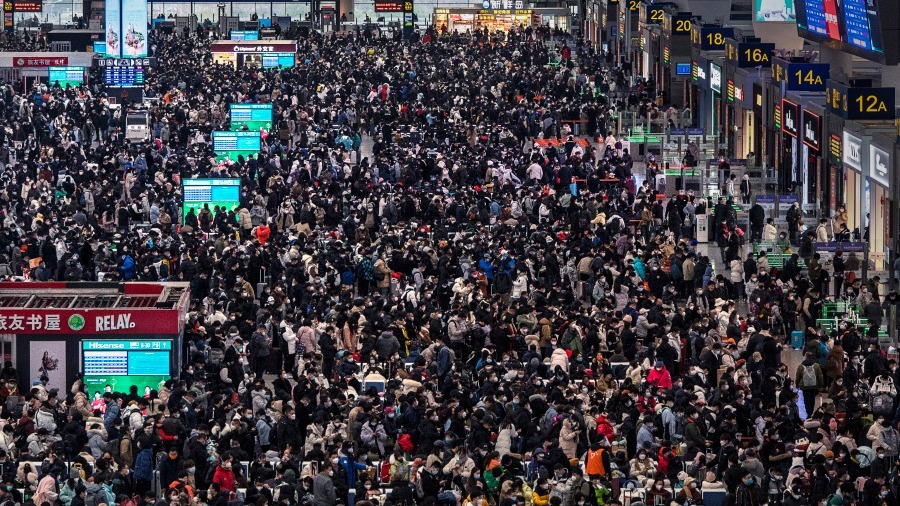 图集：新年前中国返乡大迁移  恐迎新一波病毒侵袭   1   (组图)
