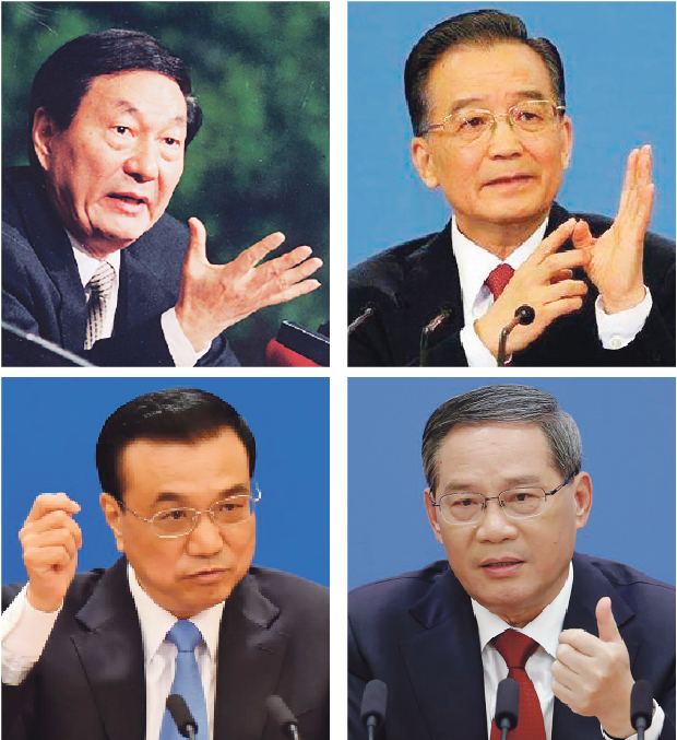朱镕基、温家宝、李克强、李强。