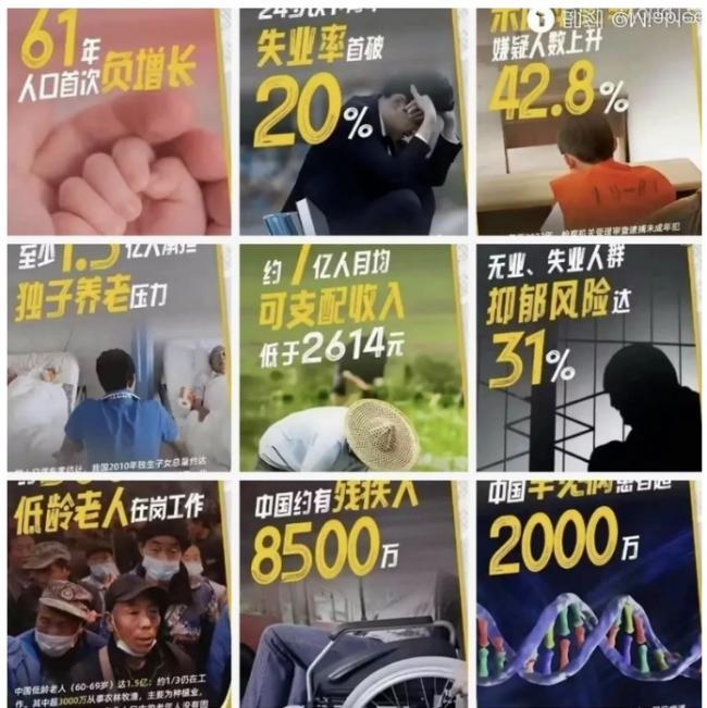 “搜狐新闻”引用中共官方数据,制作有关国内社会议题的海报。 (图片来源:网络图片)